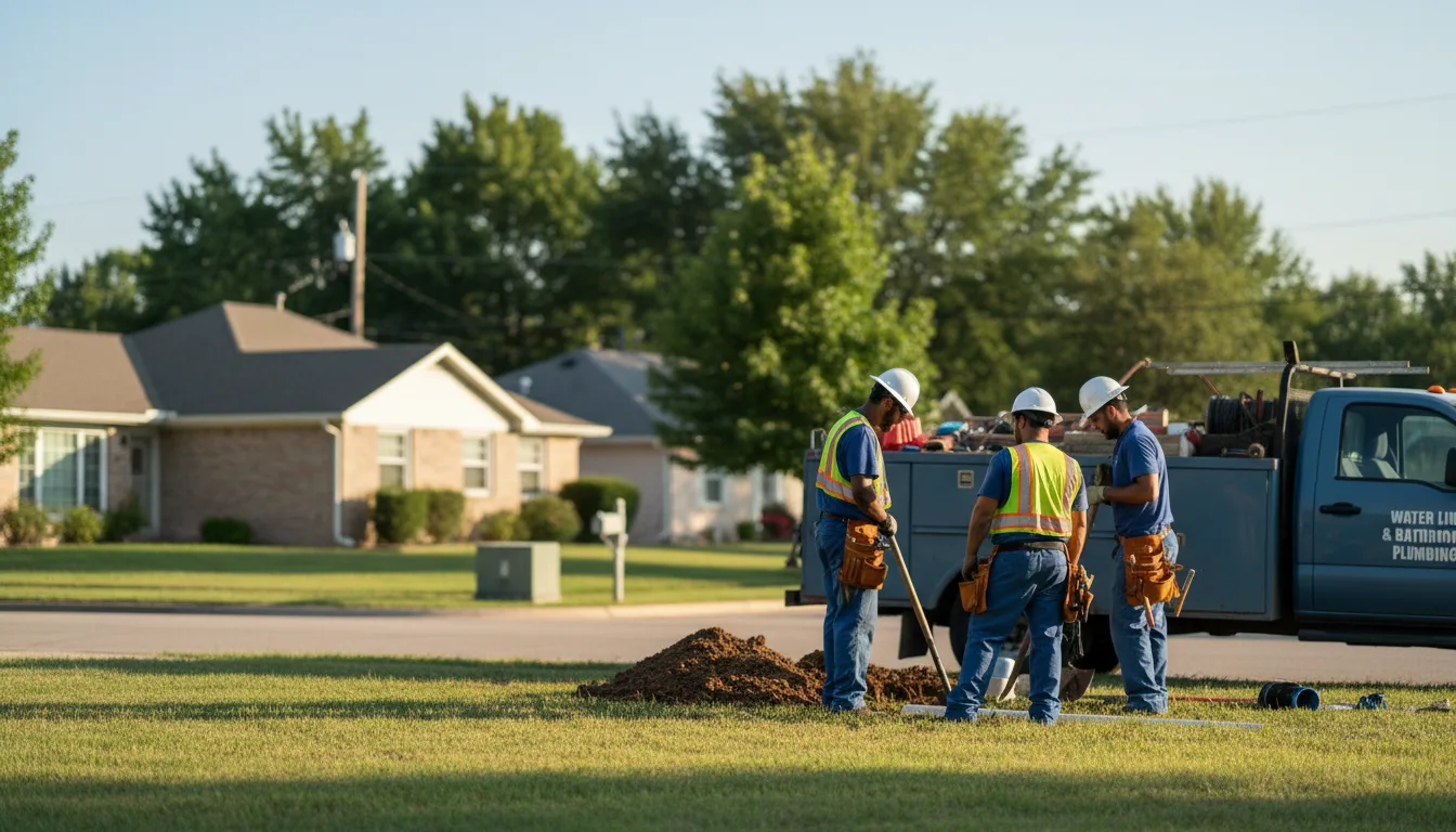 Residential water line and bathroom plumbing service in Dewey, OK